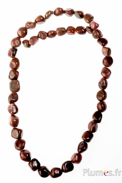 Perles en grenat nuggets - Ø 7-9 mm, trou 1 mm - rouge brun